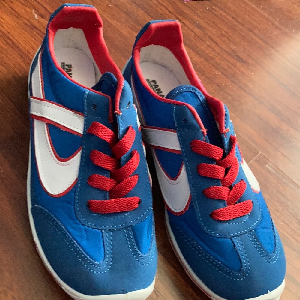 Red and blue Panam sneakers